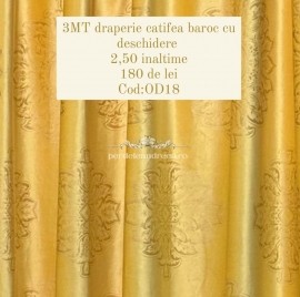 Draperie catifea baroc, galben