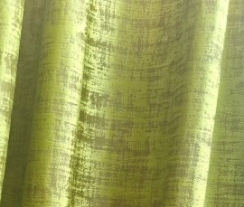 Draperie din catifea texturata de culoare verde-galbui