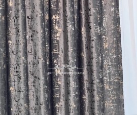 Draperie din catifea texturata  Gama de Lux, Gri inchis